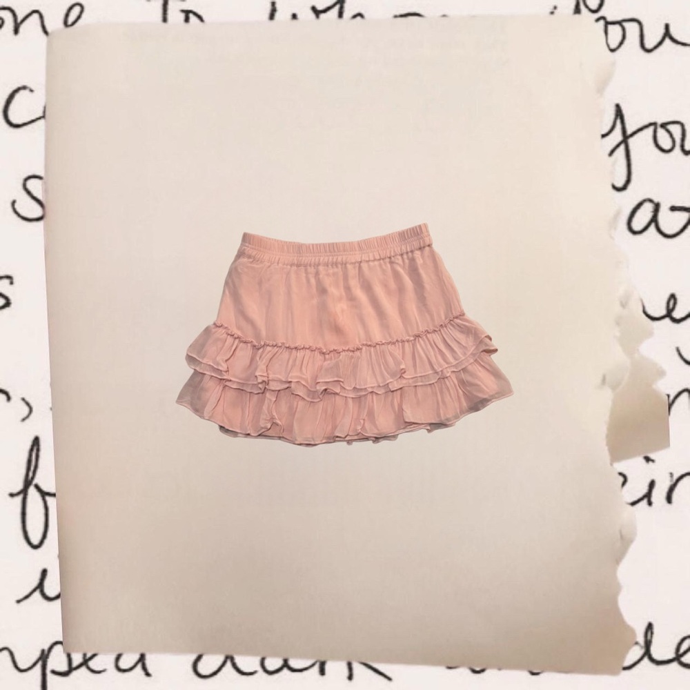 silk mini skirt with ruffles
